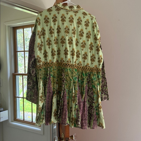 Free People green patterned mini dress - Picture 6 of 6